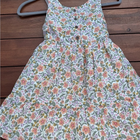 Cat & Jack Floral Kids Dress in Pink and Green Size 6/7 - Picture 1 of 11
